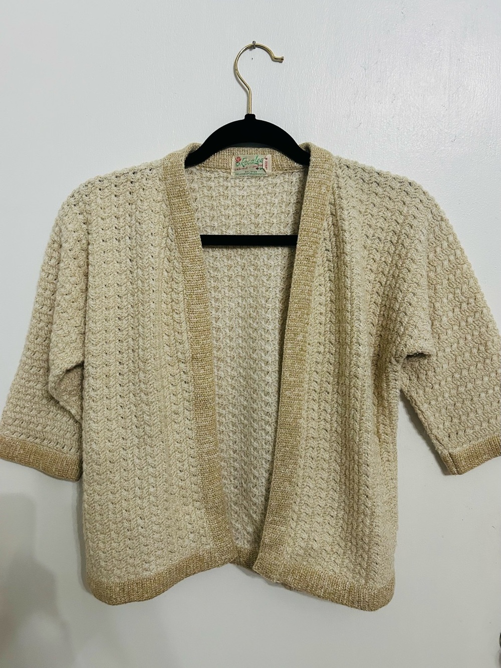 Vintage RosaLee Originals of California. Open-Front Short-Sleeve Cardigan